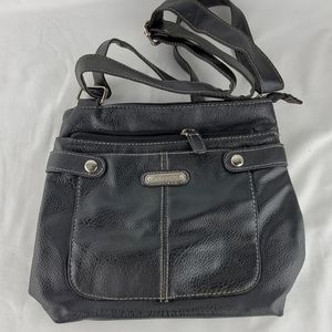 Vintage Rosetti Black Faux Leather Crossbody